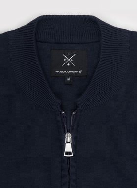 Granatowy rozpinany sweter męski