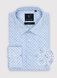 Koszula w kolorze białym w błękitny wzór