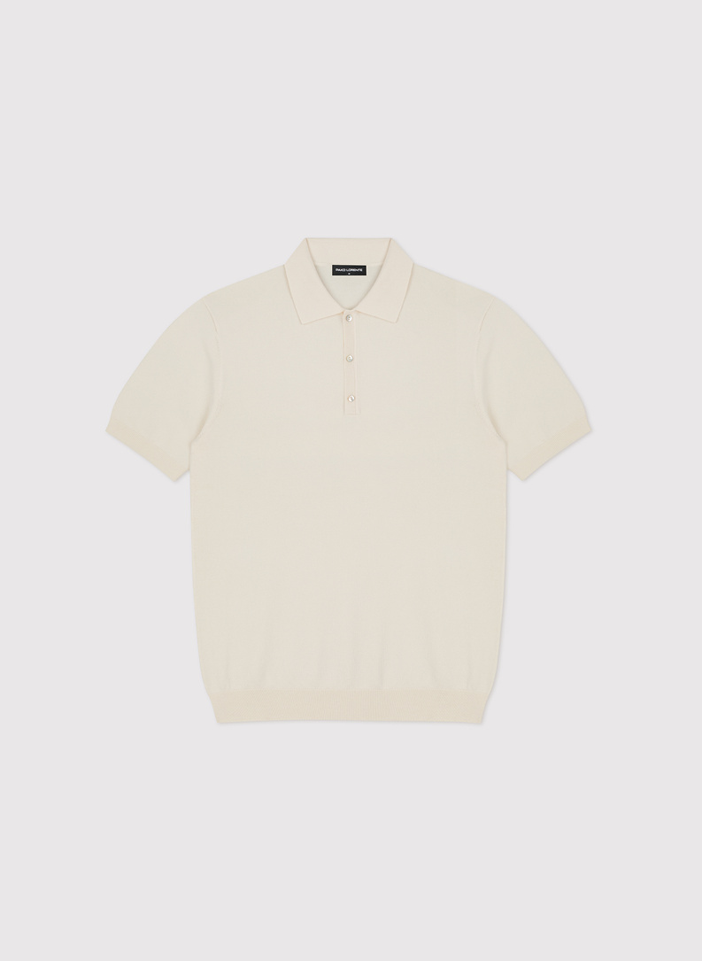 Ecru polo swetrowe z wiskozą