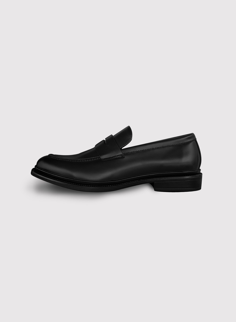 Czarne skórzane loafersy męskie