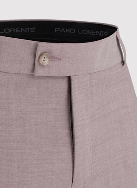 Gładkie różowe spodnie garniturowe męskie