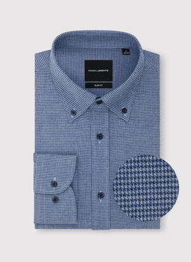 Granatowa koszula w pepitkę