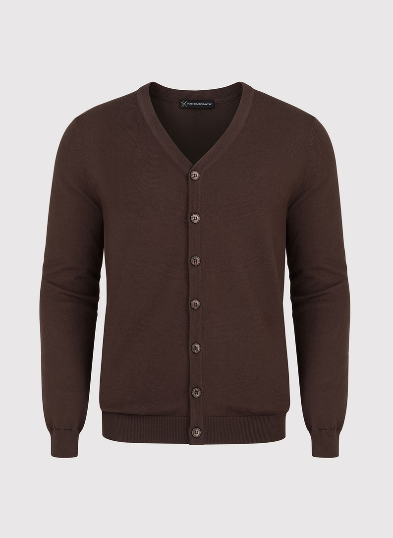 Męski kardigan w kolorze brązowym