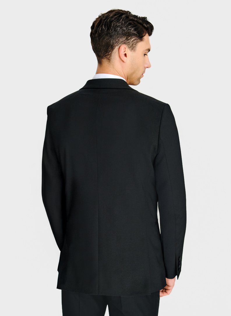 Ślubna czarna jednorzędowa marynarka smokingowa