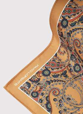 Żółta poszetka męska paisley