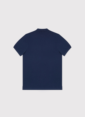 Granatowy gładki t-shirt polo