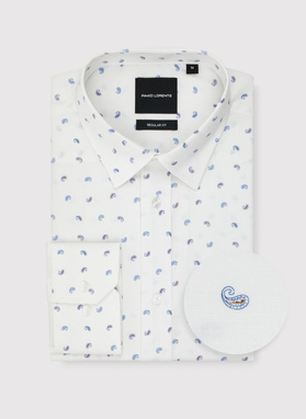 Biała koszula męska paisley