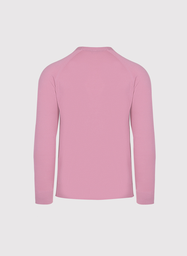 Różowy sweter męski o-neck