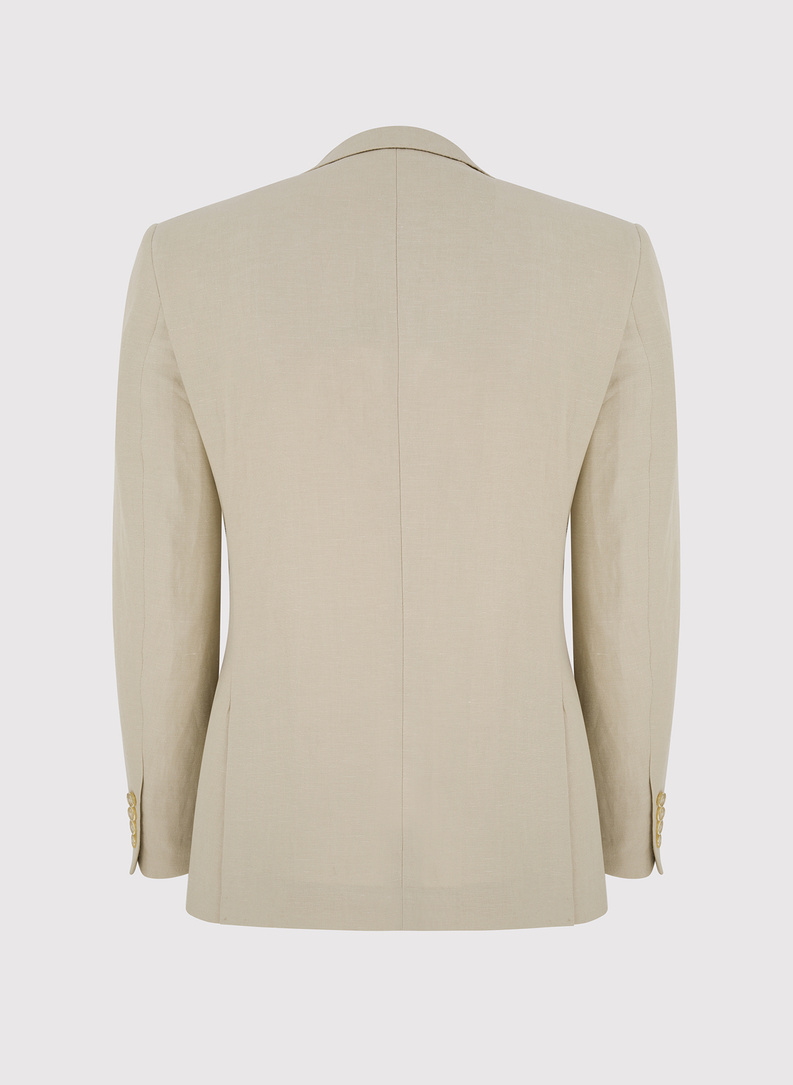 Lniana marynarka męska w kolorze oliwkowym