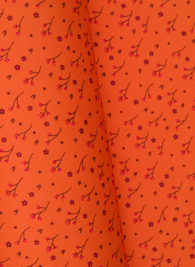 Pomarańczowa poszetka w kwiatki