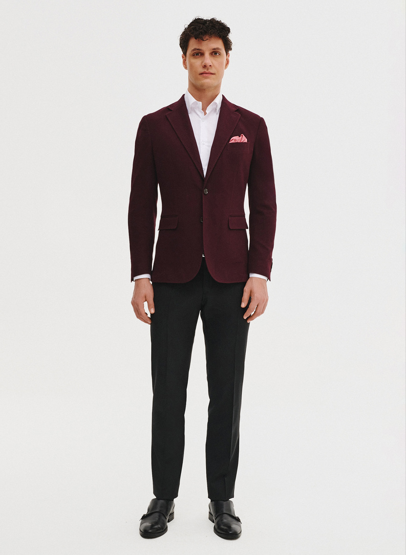 Dzianinowa marynarka w kolorze bordowym