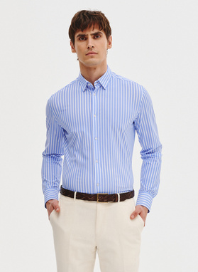 Dzianinowa koszula męska w paski