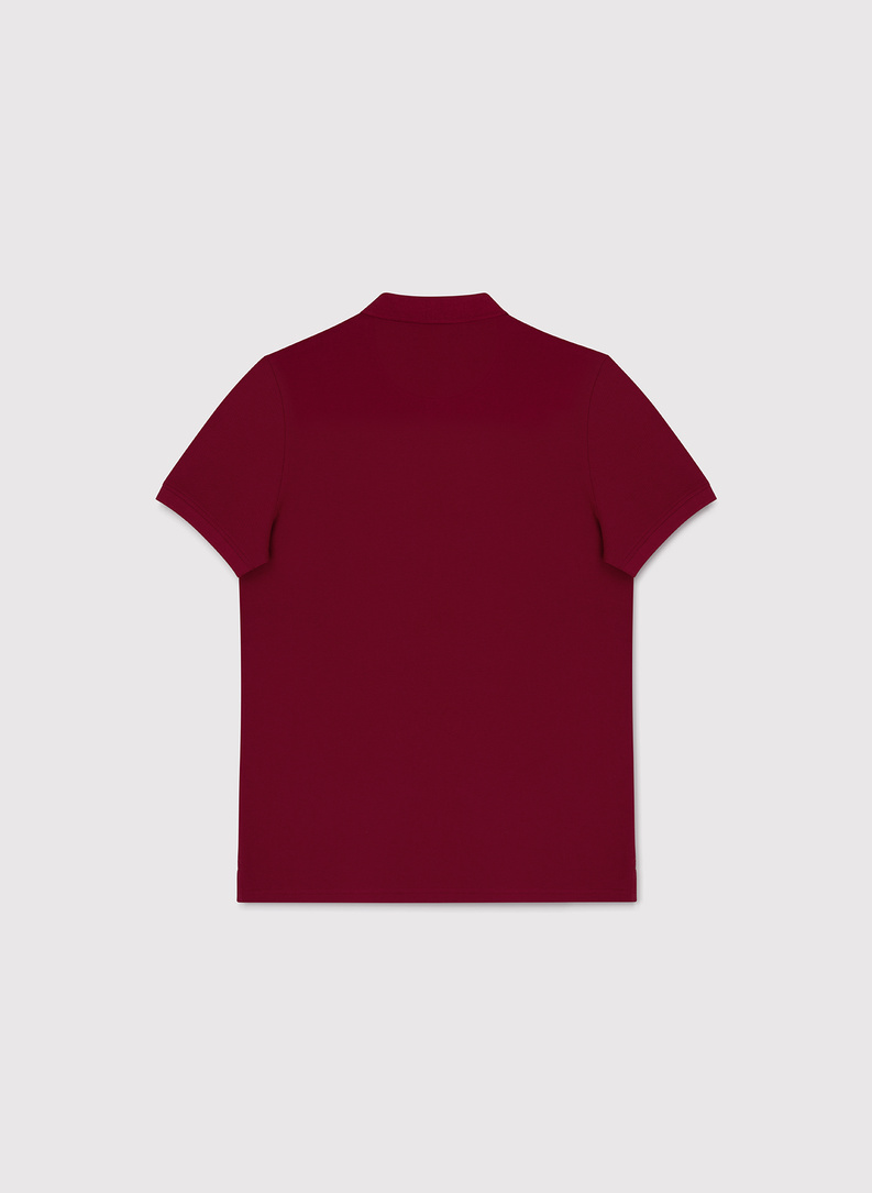Bordowe bawełniane polo męskie