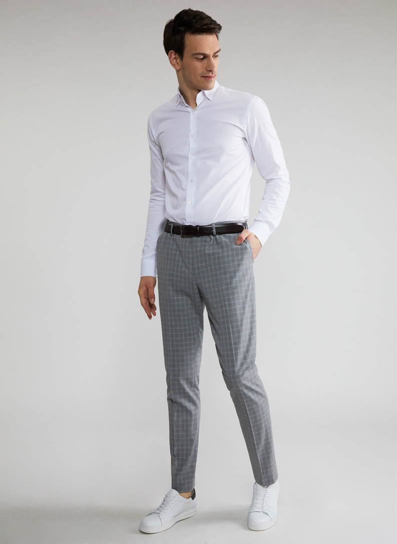 Szare spodnie garniturowe P22SF-6G-008-S-S