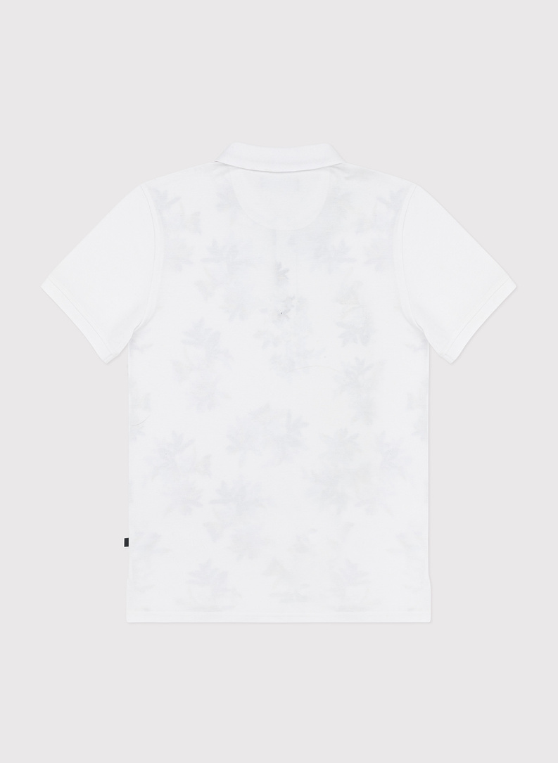 Męski t-shirt polo w kwiatki