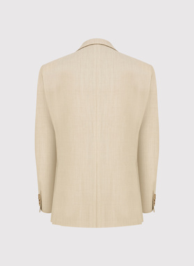 Beżowa wełniana marynarka męska