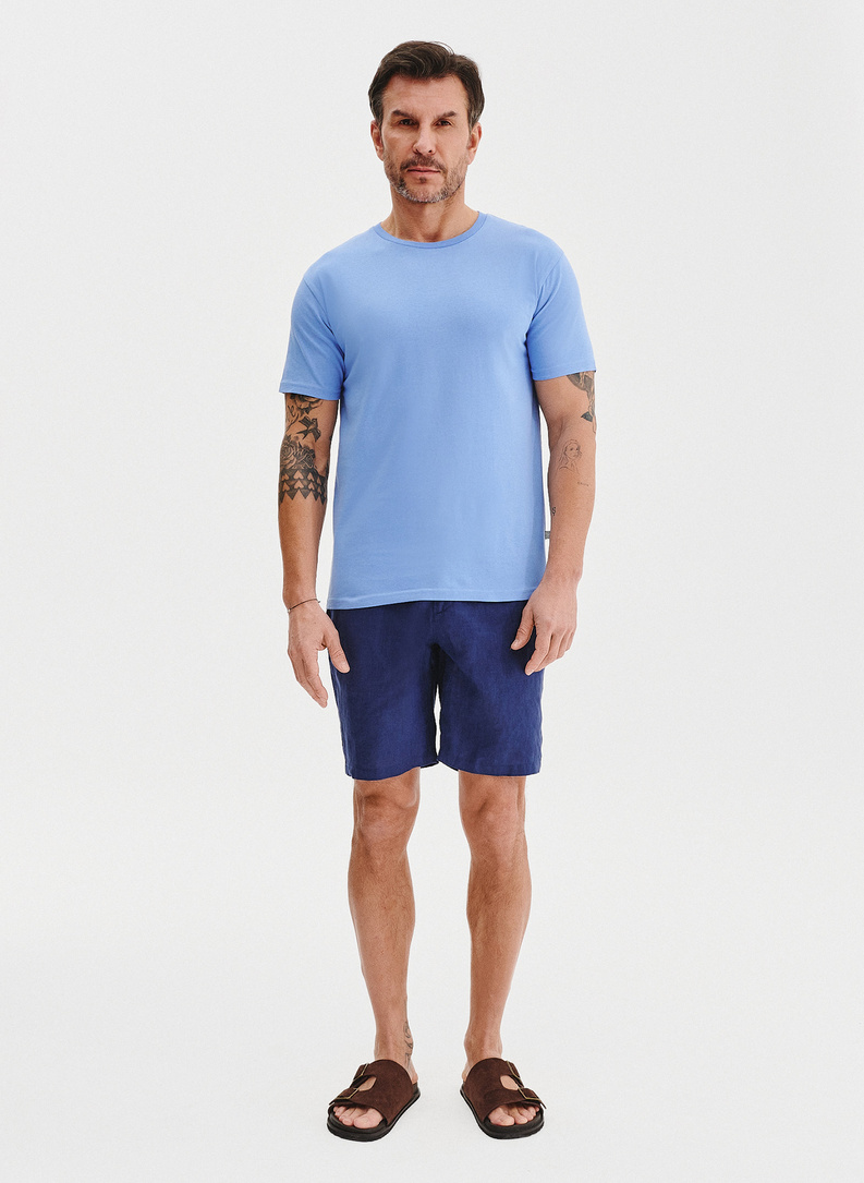 Bawełniany niebieski t-shirt