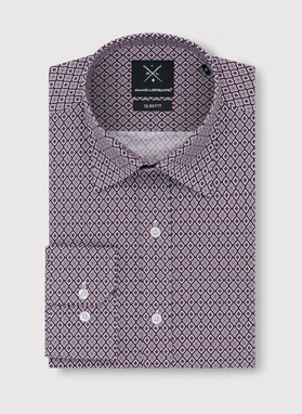 Brązowa wzorzysta koszula męska 