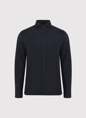 Czarna dzianinowa koszula męska