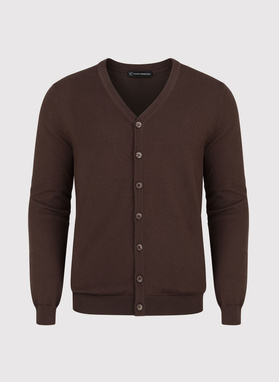 Męski kardigan w kolorze brązowym