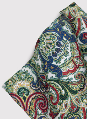 Jedwabna poszetka męska z wzorem paisley