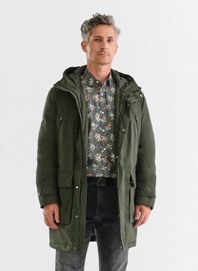 Zielona kurtka męska wypełniona naturalnym puchem