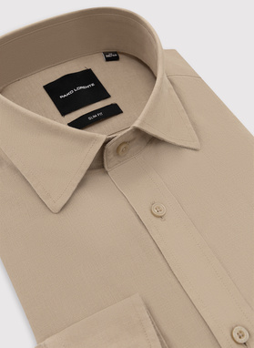 Beżowa koszula z lnem