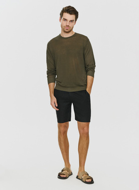 Zielony lniany sweter 