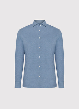 Bawełniana koszula męska w kolorze niebieskim