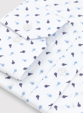 Biała koszula męska w drobny wzór