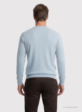 Niebieski sweter v-neck
