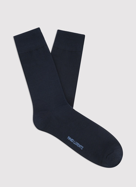 Gładkie granatowe skarpety męskie