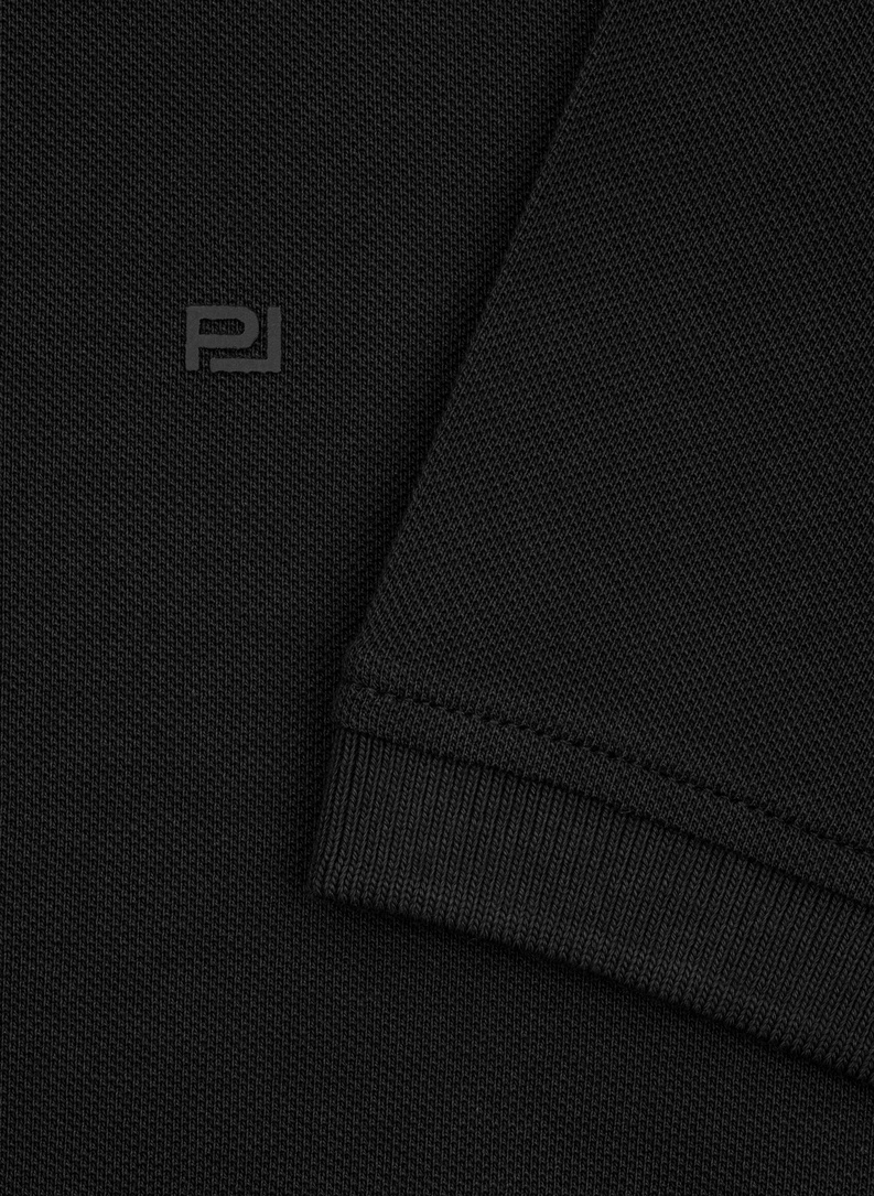 Czarne bawełniane polo męskie