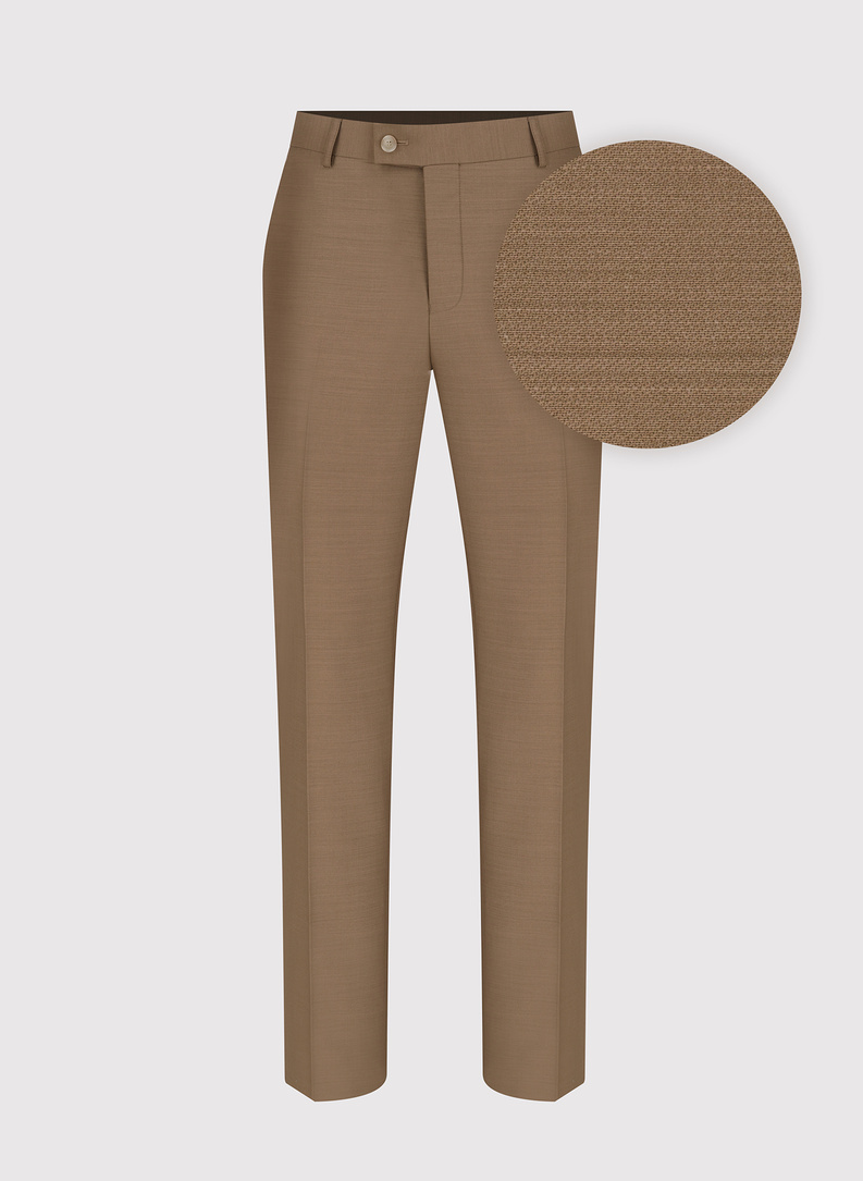 Jasnobrązowy męski garnitur z wełną