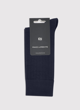 Gładkie granatowe skarpety w prążek