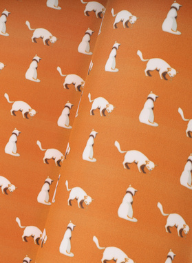 Pomarańczowa poszetka w kotki