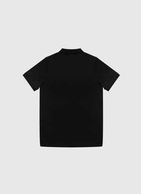 Czarne polo z bawełny merceryzowanej