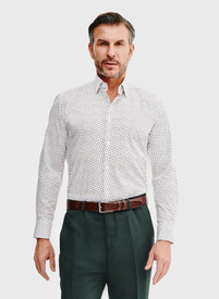 Biała koszula męska w mikrowzór
