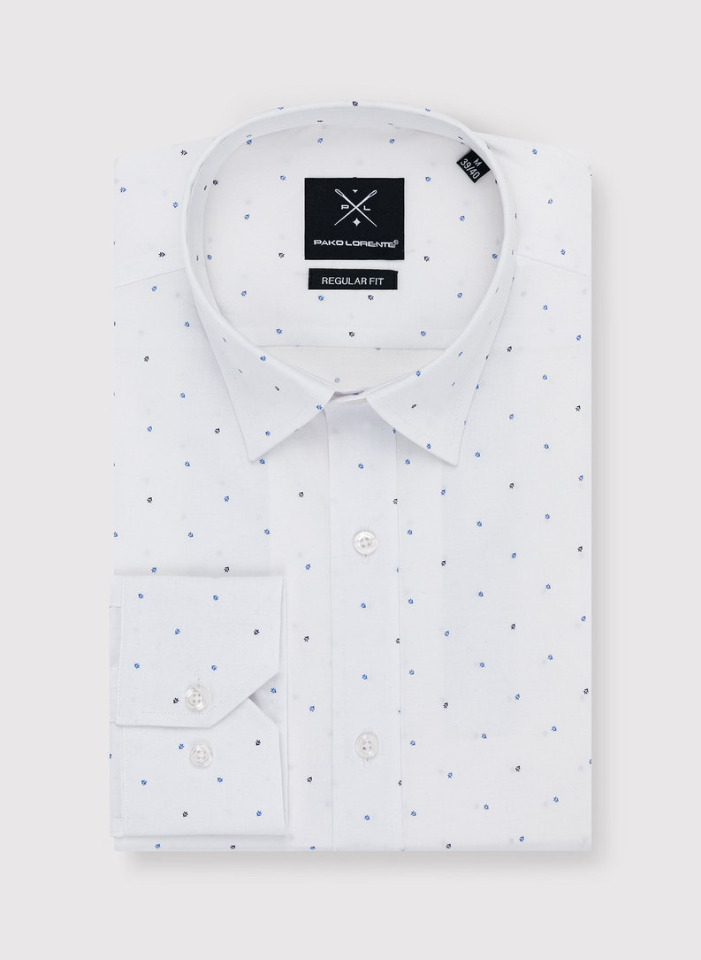 Biała koszula w mikrowzór