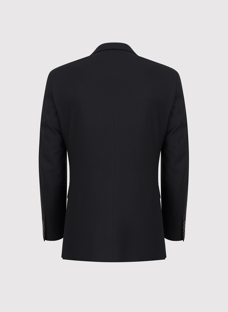 Dwurzędowa czarna marynarka garniturowa