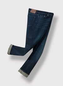 Granatowe spodnie męskie jeansowe