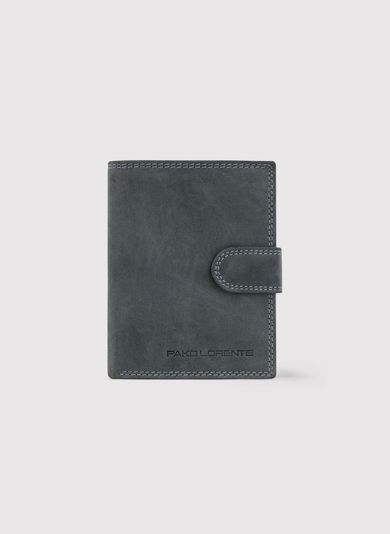 Szary skórzany portfel