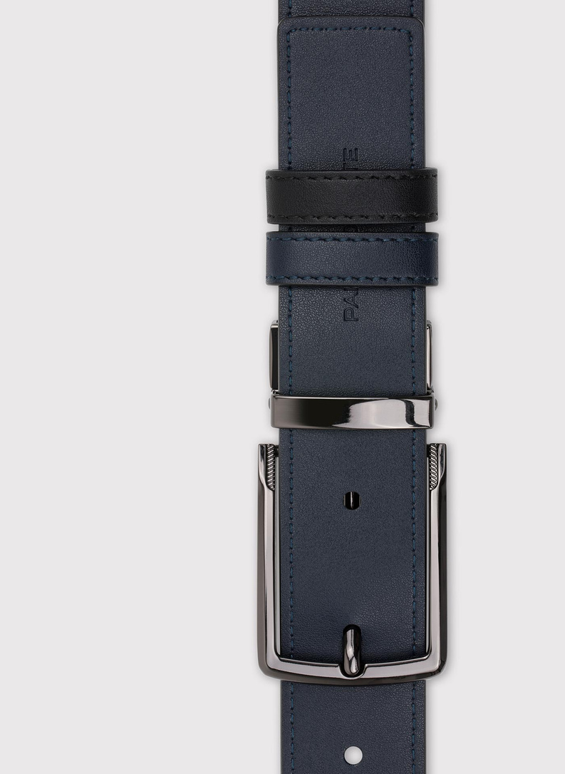 Dwustronny skórzany pasek męski