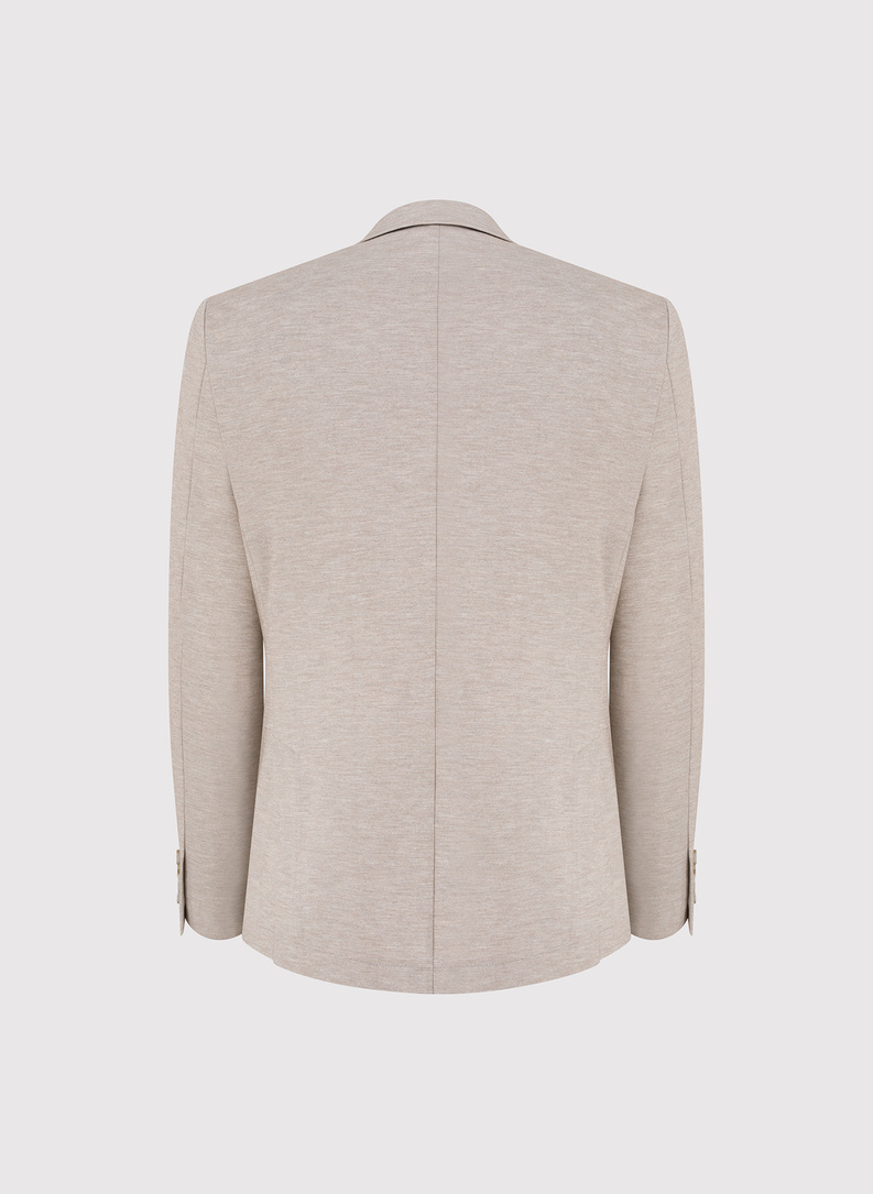 Jasnobrązowa dzianinowa marynarka męska