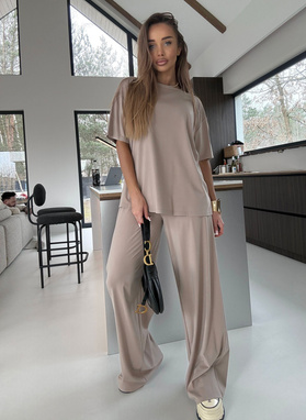 Komplet damski SARA ciemny beż