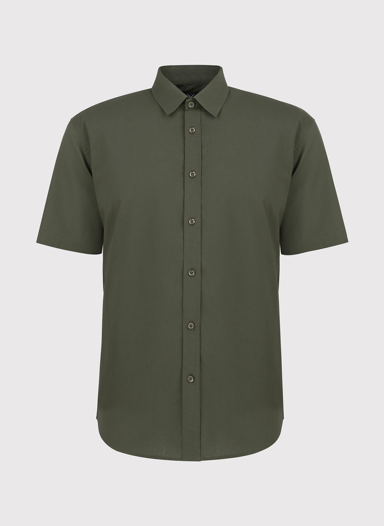 Zielona koszula z krótkim rękawem 