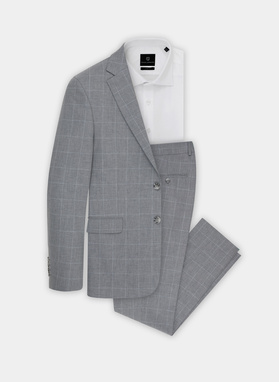 Szara marynarka garniturowa P22SF-3G-009-S-S