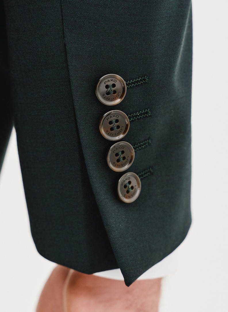 Wełniana marynarka garniturowa w kolorze zielonym