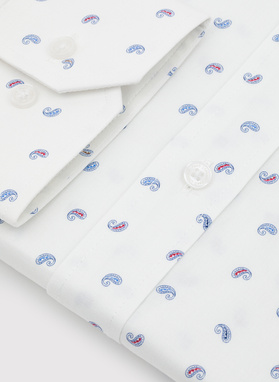 Biała koszula męska paisley