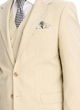 Beżowa wełniana marynarka męska